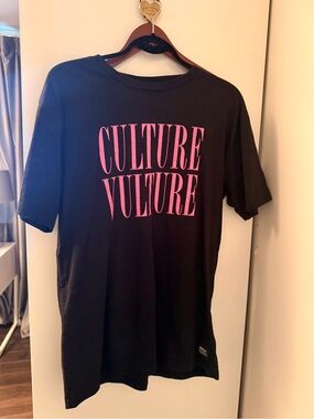Wesc Black Crewneck Tee with Pink Accent